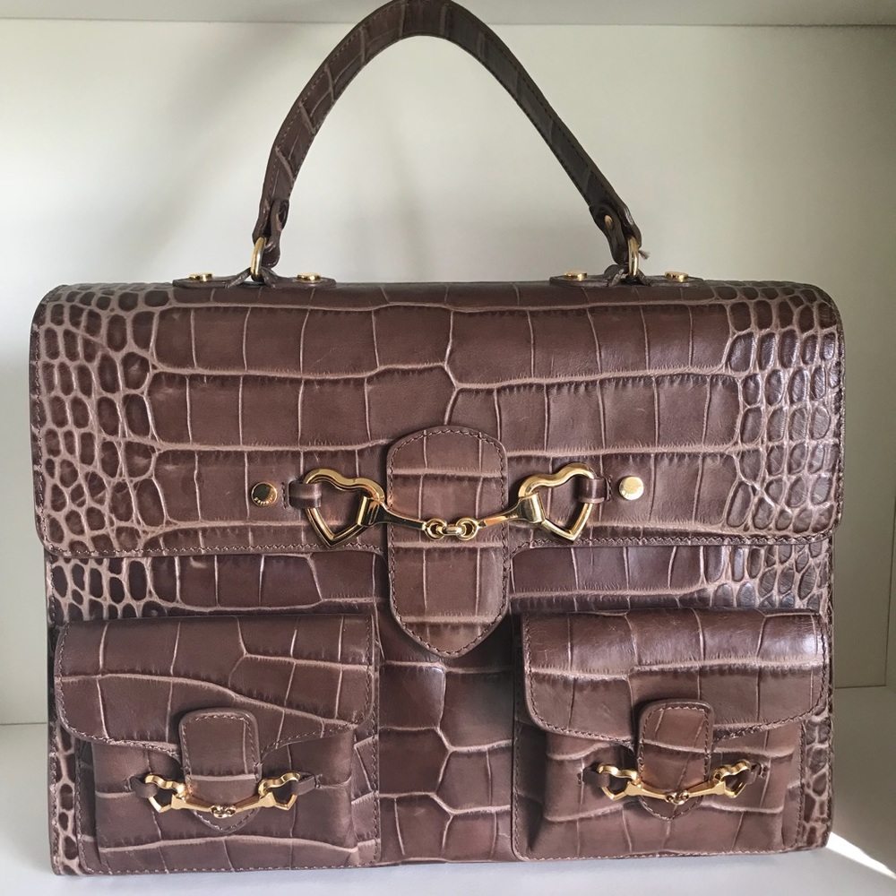 Moschino croc briefcase bag